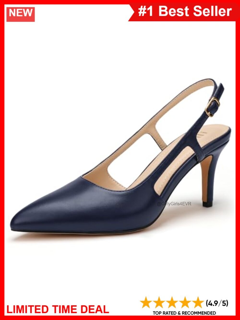 Kitten Heel Slingback Pointed Toe Pump Dress Shoes